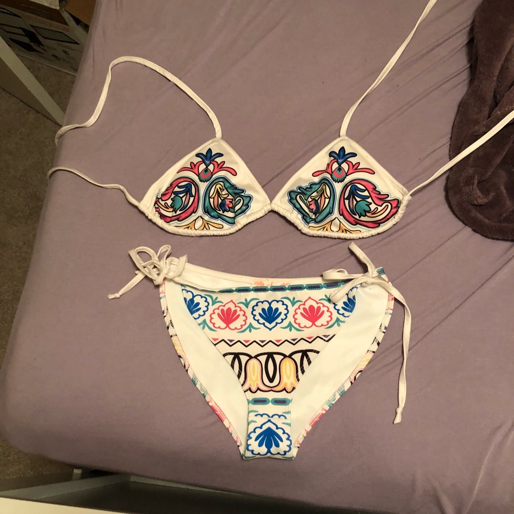 White swimsuit with cute details